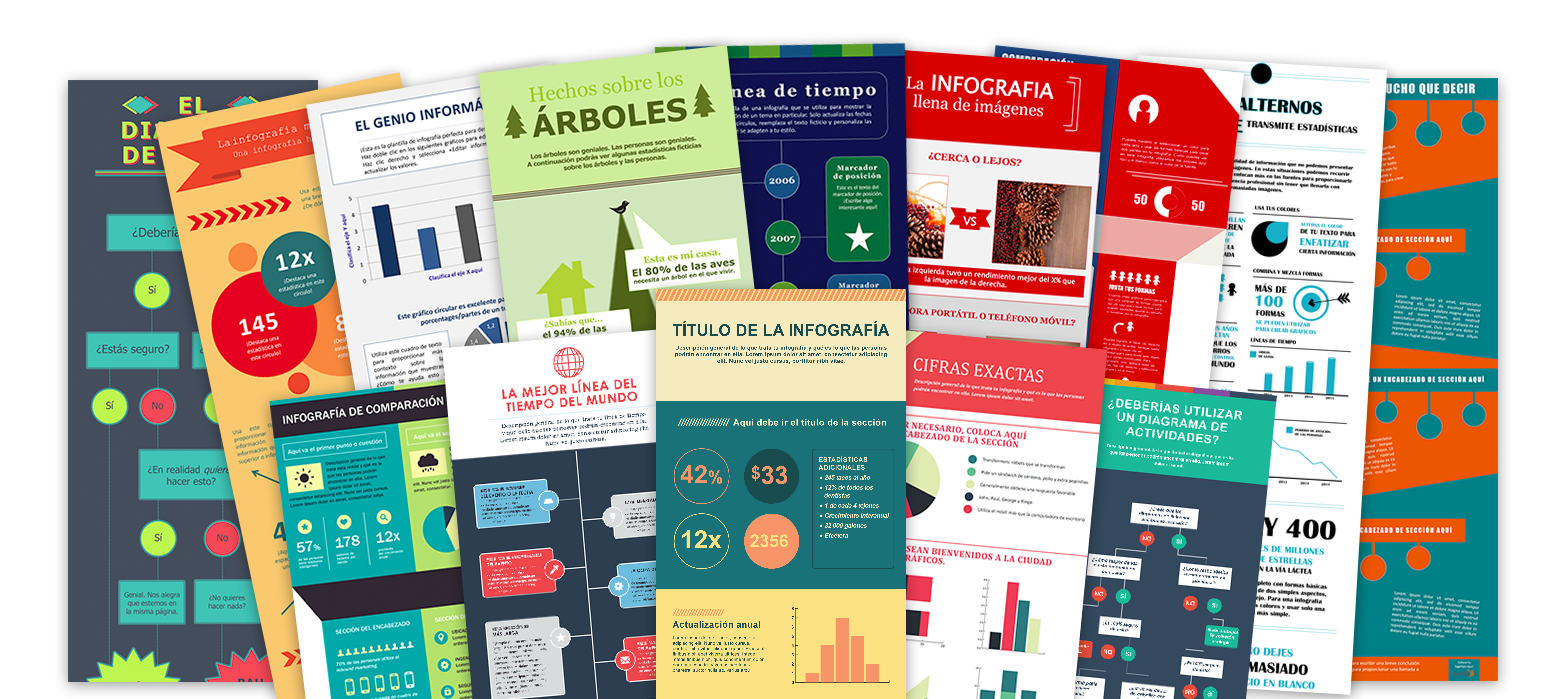 20 plantillas para hacer infografías en PowerPoint, Illustrator o Word.